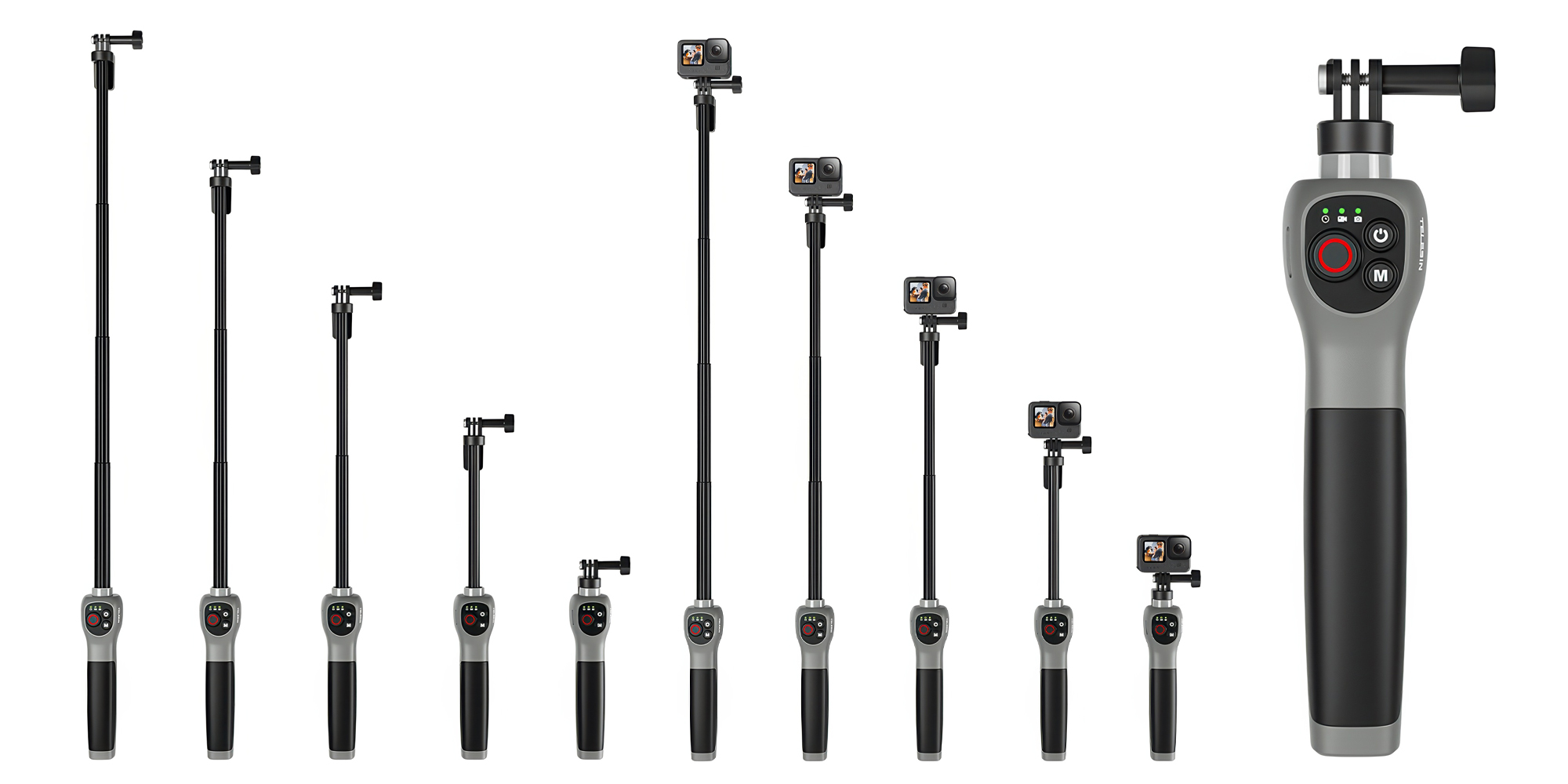 Ramię teleskopowe Telesin GP-WBT-001 z pilotem do kamer GoPro Hero 8 _ 9 _ 10 _ 11 _ 12 _ Max